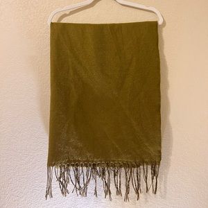 Long warm olive green scarf